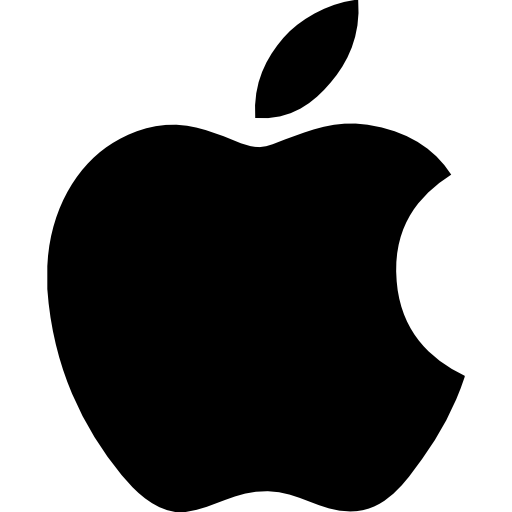 Black Apple logo on a white background
