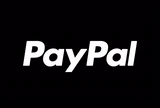 PayPal logo in white on a black background